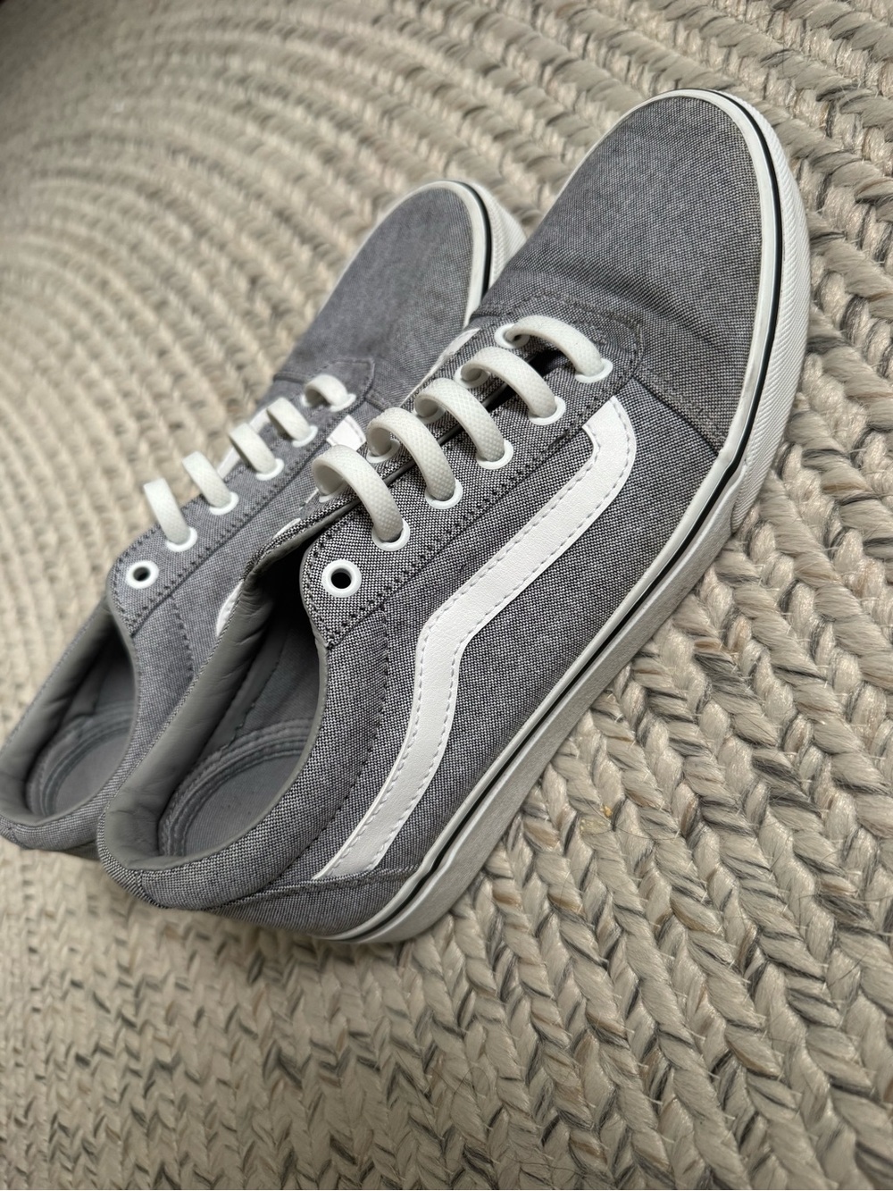 Casual Gray Canvas Vans Sneakers with White V